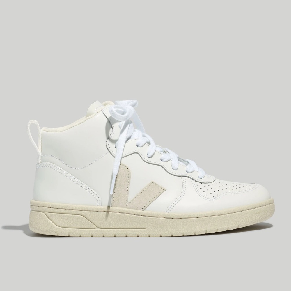 Veja White and Off-White High-Top Sneakers